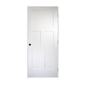 Trimlite 30" by 80" 3 Panel Bevel Shaker Left Handed Interior Prehung Passage Door with Oil Rubbed Bronze Hinges and 6-9/16" Door Jamb Unfinished