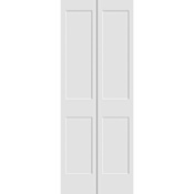 Trimlite 30 Inch by 79 Inch Flat 2-Panel Colonial Interior Bifold Door with Installation Hardware with Ovolo Sticking Profile Primed