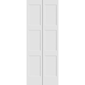 Trimlite 30 Inch by 79 Inch Flat 3-Panel Equal Shaker Interior Bifold Door with Installation Hardware Primed