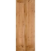 Trimlite 30 Inch by 79 Inch Flat 1-Panel Shaker Interior Bifold Door with Installation Hardware Knotty Alder