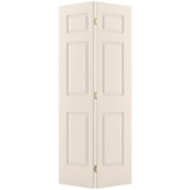 Trimlite 30" x 80" Primed 6-Panel Colonist Molded Hollow Core Bifold Door and Hardware Primed