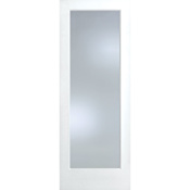 Trimlite 30" by 96" 1 Clear Glass Lite Reversible Handed Ovolo Edge Interior French Door Slab Primed