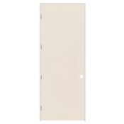Trimlite 30" x 96" Primed Hardboard Solid Core Flush 6-9/16" Jamb Right Hand Prehung Door with Brushed Chrome Hinges Primed