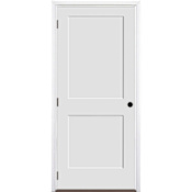 Trimlite 32" by 80" 2-Panel Shaker Right Handed Interior Prehung Fire Rated Passage Door with Black Hinges and 4 9/16" Door Jamb - Bronze Sill Primed
