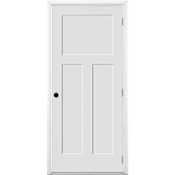Trimlite 32" by 80" 1+2-Panel Shaker Left Handed Interior Prehung Fire Rated Passage Door with Satin Nickel Hinges and 7 1/4" Door Jamb - Mill Sill Primed