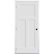 Trimlite 32" by 80" 1+2-Panel Shaker Right Handed Interior Prehung Fire Rated Passage Door with Satin Nickel Hinges and 7 1/4" Door Jamb - Mill Sill Primed