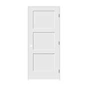 Trimlite 32" by 80" 3-Panel Shaker Left Handed Interior Prehung Fire Rated Passage Door with Oil Rubbed Bronze Hinges and 4 9/16" Door Jamb - Bronze Sill Primed