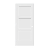 Trimlite 32" by 80" 3-Panel Shaker Right Handed Interior Prehung Fire Rated Passage Door with Black Hinges and 4 9/16" Door Jamb - Mill Sill Primed