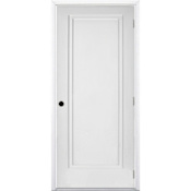 Trimlite 32" by 80" 2-Step Shaker Left Handed Interior Prehung Fire Rated Passage Door with Brushed Chrome Hinges and 4 9/16" Door Jamb - Mill Sill Primed
