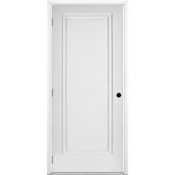 Trimlite 32" by 80" 2-Step Shaker Right Handed Interior Prehung Fire Rated Passage Door with Brushed Chrome Hinges and 4 9/16" Door Jamb - Mill Sill Primed
