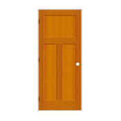 Trimlite 32" by 80" 1+2-Panel Shaker Right Handed Interior Prehung Passage Door with Black Hinges and 7-1/4" Door Jamb Douglas Fir