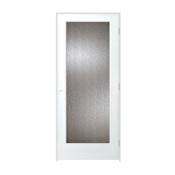 Trimlite 32" by 80" 1 Rain Glass Lite Left Handed Ovolo Edge Interior French Door with Brushed Chrome Hinges and 6-9/16" Door Jamb Primed