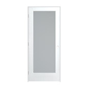 Trimlite 32" by 80" 1 Frosted Glass Lite Right Handed Ovolo Edge Interior French Door with Satin Nickel Hinges and 4-9/16" Door Jamb Primed