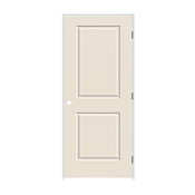 Trimlite 32" x 80" Primed 2-Panel Carrera Molded Hollow Core 7-1/4" Jamb Left Hand Prehung Door with Black Hinges Primed
