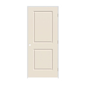 Trimlite 32" x 80" Primed 2-Panel Carrera Molded Hollow Core 4-9/16" Jamb Left Hand Prehung Door with Brushed Chrome Hinges Primed