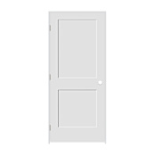 Trimlite 32" by 84" Shaker 2 Panel Right Handed Interior Prehung Passage Door with Satin Nickel Hinges and 6-9/16" Door Jamb Primed