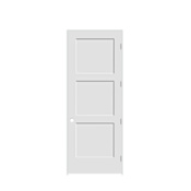 Trimlite 32" by 96" 3-Panel Shaker Left Handed Interior Prehung Fire Rated Passage Door with Brushed Chrome Hinges and 7 1/4" Door Jamb - Bronze Sill Primed