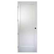 Trimlite 32" by 96" 1 Panel Bevel Shaker Right Handed Interior Prehung Passage Door with Black Hinges and 6-9/16" Door Jamb Unfinished