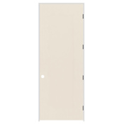 Trimlite 32" x 96" Primed Hardboard Solid Core Flush 4-9/16" Jamb Left Hand Prehung Door with Black Hinges Primed