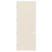 Trimlite 32" x 96" Primed Hardboard Solid Core Flush 4-9/16" Jamb Right Hand Prehung Door with Satin Nickel Hinges Primed