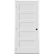 Trimlite 36" by 80" 5-Panel Shaker Right Handed Interior Prehung Fire Rated Passage Door with Brushed Chrome Hinges and 4 9/16" Door Jamb - Bronze Sill Primed