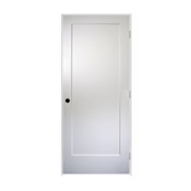 Trimlite 36" by 80" 1 Panel Bevel Shaker Left Handed Interior Prehung Passage Door with Satin Nickel Hinges and 6-9/16" Door Jamb Unfinished