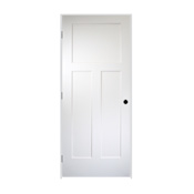 Trimlite 36" by 80" 3 Panel Bevel Shaker Right Handed Interior Prehung Passage Door with Black Hinges and 4-9/16" Door Jamb Unfinished