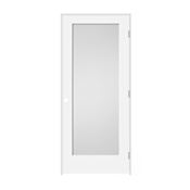 Trimlite 36" by 80" 1-Lite Shaker Left Handed Interior Prehung Passage Door with Satin Nickel Hinges and 4-9/16" Door Jamb Primed