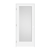 Trimlite 36" by 80" 1-Lite Shaker Right Handed Interior Prehung Passage Door with Satin Nickel Hinges and 7-1/4" Door Jamb Primed