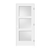 Trimlite 36" by 80" 3-Lite Shaker Left Handed Interior Prehung Passage Door with Oil Rubbed Bronze Hinges and 4-9/16" Door Jamb Primed
