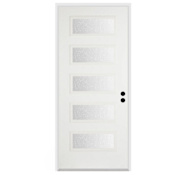 Trimlite 36"W x 80"H Rain 5 Lite Contemporary Left Handed Exterior Prehung Entry Door with Oil Rubbed Bronze Hinges, 6-9/16" Door Jamb, and Mill Sill Primed