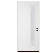 Trimlite 36"W x 80"H Rain 1 Lite Contemporary Left Handed Exterior Prehung Entry Door with Oil Rubbed Bronze Hinges, 4-9/16" Door Jamb, and Bronze Sill Primed