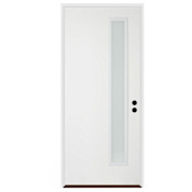 Trimlite 36"W x 80"H Etched 1 Lite Contemporary Left Handed Exterior Prehung Entry Door with Black Hinges, 4-9/16" Door Jamb, and Bronze Sill Primed