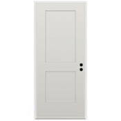 Trimlite 36" W x 80" H 2-Panel Contemporary Left-Hand Inswing Exterior Prehung Entry Door with Satin Nickel Hinges, 6-9/16" Door Jamb, and Mill Sill Primed