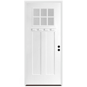 Trimlite 36" W x 80" H Clear 6-Lite 2-Panel Contemporary Left-Hand Inswing Exterior Prehung Entry Door with Oil Rubbed Bronze Hinges, 4-9/16" Door Jamb, and Bronze Sill Primed