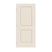 Trimlite 36" x 80" Primed 2-Panel Carrera Molded Hollow Core 4-9/16" Jamb Right Hand Prehung Door with Brushed Chrome Hinges Primed