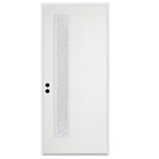 Trimlite 36"W x 80"H Rain 1 Lite Contemporary Right Handed Exterior Prehung Entry Door with Oil Rubbed Bronze Hinges, 4-9/16" Door Jamb, and Mill Sill Primed