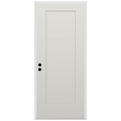 Trimlite 36" W x 80" H 1-Panel Contemporary Right-Hand Inswing Exterior Prehung Entry Door with Satin Nickel Hinges, 6-9/16" Door Jamb, and Mill Sill Primed