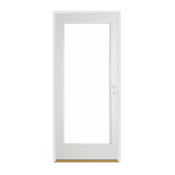 Trimlite 36" x 80" 1-Lite French Right-Hand Inswing Exterior Prehung Entry Door with Satin Nickel Hinges, 6-9/16" Door Jamb, and Bronze Sill Primed