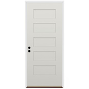 Trimlite 36" W x 80" H 5-Panel Contemporary Right-Hand Inswing Exterior Prehung Entry Door with Bright Chrome Hinges, 4-9/16" Door Jamb, and Bronze Sill Primed