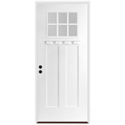 Trimlite 36" W x 80" H Clear 6-Lite 2-Panel Contemporary Right-Hand Inswing Exterior Prehung Entry Door with Black Hinges, 4-9/16" Door Jamb, and Bronze Sill Primed