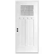 Trimlite 36" W x 80" H Patina 6-Lite 2-Panel Contemporary Right-Hand Inswing Exterior Prehung Entry Door with Black Hinges, 6-9/16" Door Jamb, and Mill Sill Primed