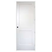 Trimlite 36" by 96" 2 Panel Bevel Shaker Left Handed Interior Prehung Passage Door with Satin Nickel Hinges and 6-9/16" Door Jamb Unfinished