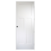 Trimlite 36" by 96" 3 Panel Bevel Shaker Left Handed Interior Prehung Passage Door with Satin Nickel Hinges and 6-9/16" Door Jamb Unfinished