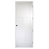 Trimlite 36" by 96" 3 Panel Bevel Shaker Left Handed Interior Prehung Passage Door with Black Hinges and 6-9/16" Door Jamb Unfinished