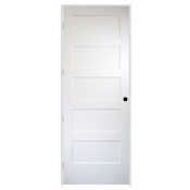 Trimlite 36" by 96" 5 Panel Bevel Shaker Right Handed Interior Prehung Passage Door with Satin Nickel Hinges and 6-9/16" Door Jamb Unfinished