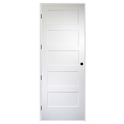 Trimlite 36" by 96" 5 Panel Bevel Shaker Right Handed Interior Prehung Passage Door with Black Hinges and 6-9/16" Door Jamb Unfinished