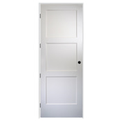 Trimlite 36" by 96" 3 Panel Bevel Shaker Right Handed Interior Prehung Passage Door with Oil Rubbed Bronze Hinges and 6-9/16" Door Jamb Unfinished