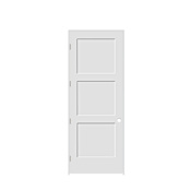 Trimlite 36" by 96" Shaker 3-Panel Equal Right Hand Handed Interior Pre-Hung Passage Door with Satin Nickel Hinges and 4-9/16" Door Jamb Primed