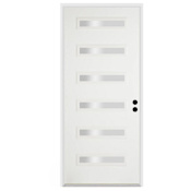 Trimlite 36"W x 96"H Clear 6 Lite Contemporary Left Handed Exterior Prehung Entry Door with Oil Rubbed Bronze Hinges, 4-9/16" Door Jamb, and Mill Sill Primed